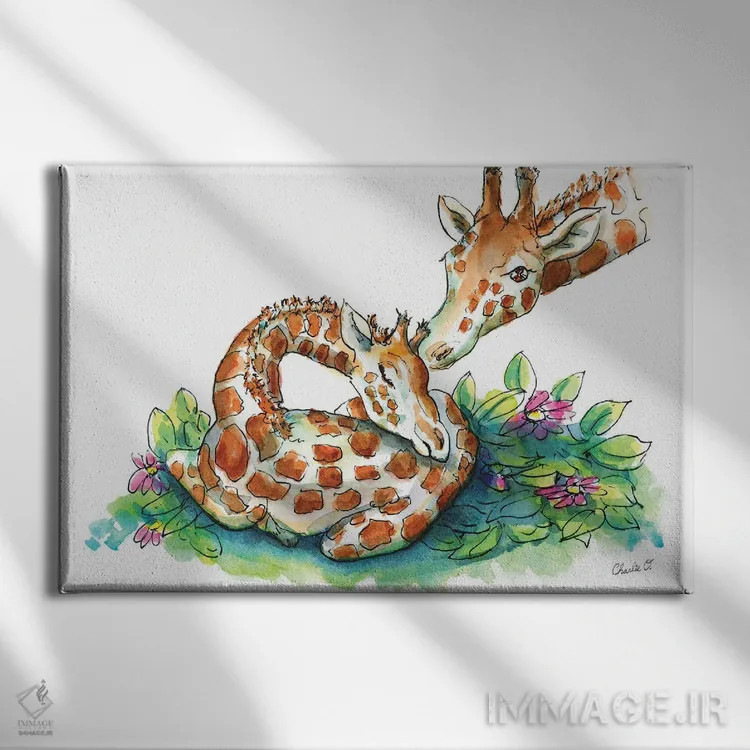 تابلو بوسهٔ شببهخیر اثر چارلی اوشیلدز - نمای روبهرو روی دیوار
