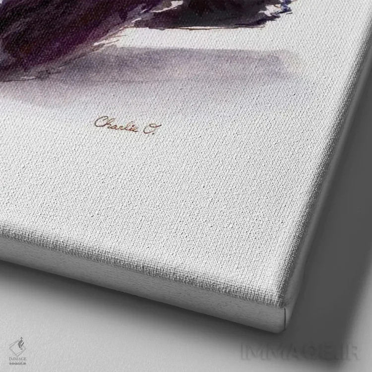 تابلو عشق پاندا غولپیکر اثر چارلی اوشیلدز - نمای نزدیک بافت بوم