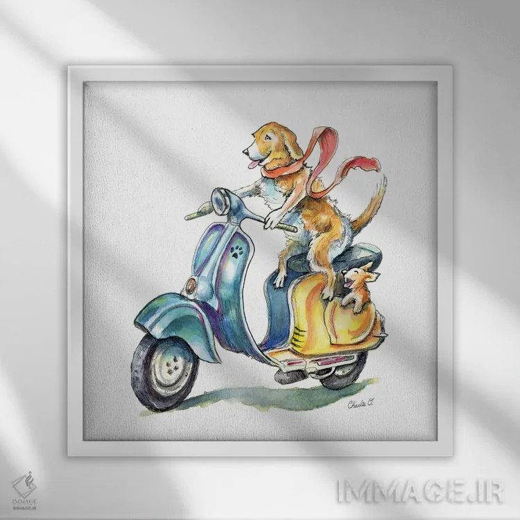 تابلو گردش خانوادگی اثر چارلی اوشیلدز - نمای قابدار سفید