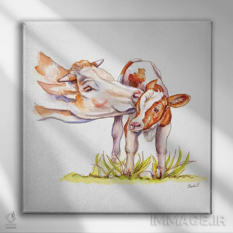 تابلو حال این گاو قهوهای چگونه است؟ اثر چارلی اوشیلدز - نمای روبهرو روی دیوار