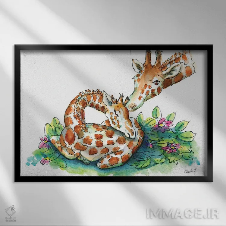 تابلو بوسهٔ شببهخیر اثر چارلی اوشیلدز - نمای قابدار مشکی