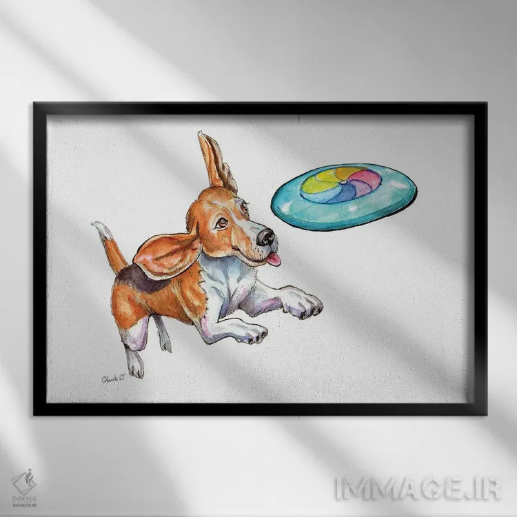 تابلو پریدن در هوا اثر چارلی اوشیلدز - نمای قابدار مشکی