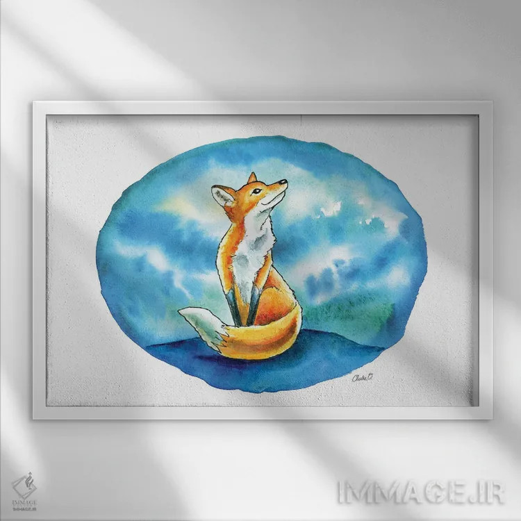 تابلو سرزمین مه آبی اثر چارلی اوشیلدز - نمای قابدار سفید