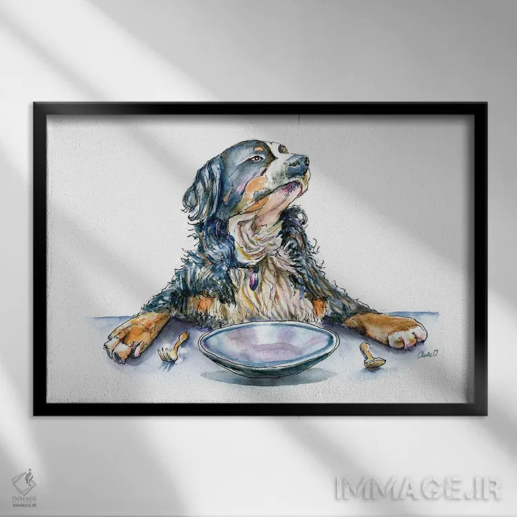 تابلو اگر حیوانات میتوانستند صحبت کنند اثر چارلی اوشیلدز - نمای قابدار مشکی