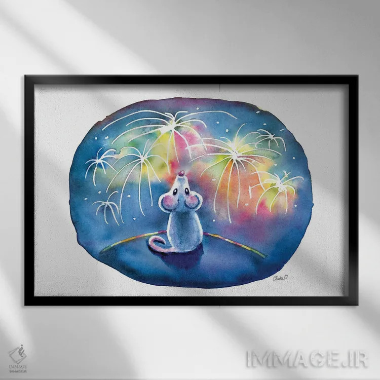 تابلو روشن کردن آسمان اثر چارلی اوشیلدز - نمای قابدار مشکی