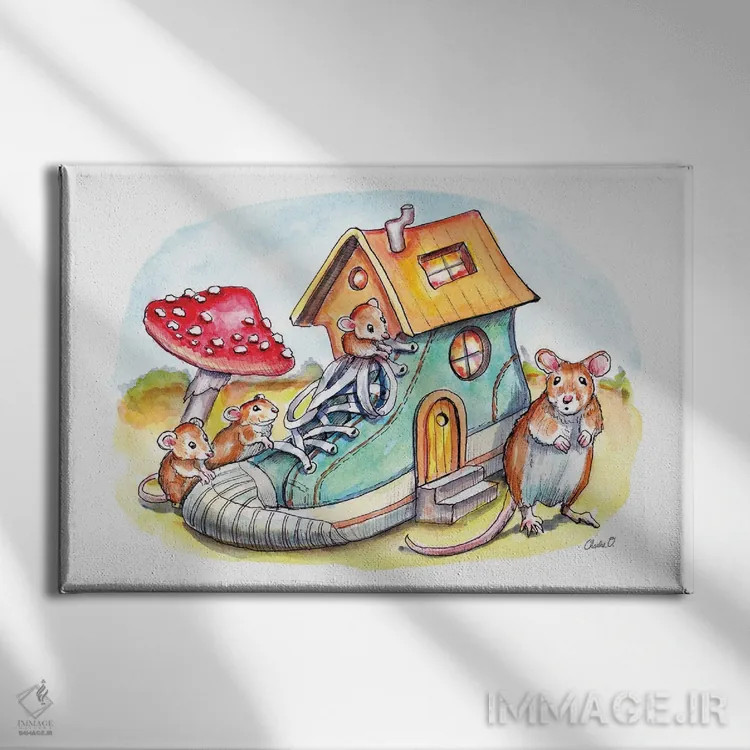 تابلو زندگی در کفش اثر چارلی اوشیلدز - نمای روبهرو روی دیوار