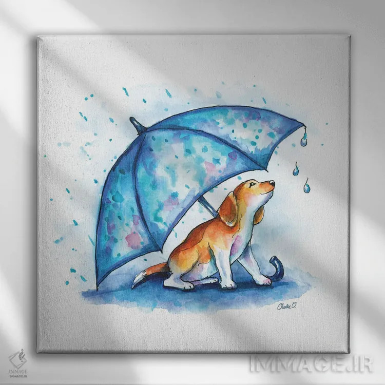 تابلو قطرههای کوچک باران اثر چارلی اوشیلدز - نمای روبهرو روی دیوار