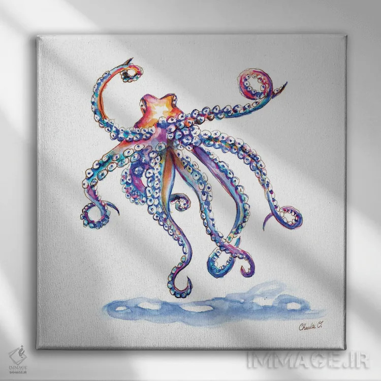 تابلو ملاقات با یک اختاپوس اثر چارلی اوشیلدز - نمای روبهرو روی دیوار
