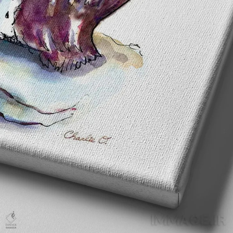 تابلو عشق در نگاه اول اثر چارلی اوشیلدز - نمای نزدیک بافت بوم