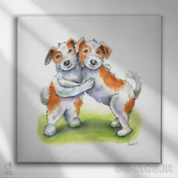 تابلو دیدار با دوستان اثر چارلی اوشیلدز - نمای روبهرو روی دیوار