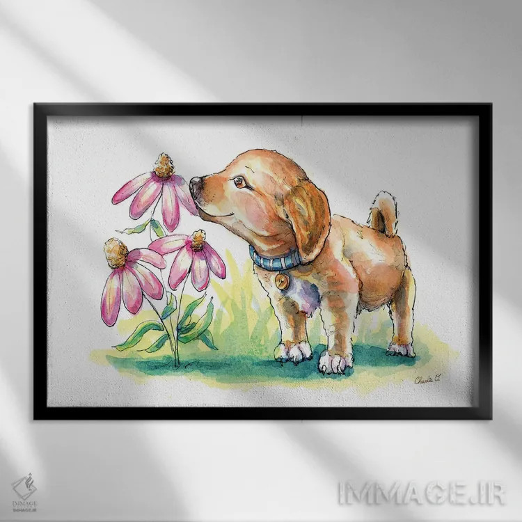 تابلو عاشق طبیعت اثر چارلی اوشیلدز - نمای قابدار مشکی