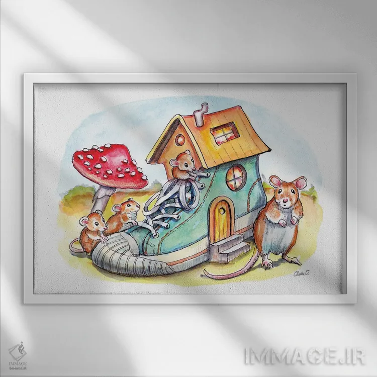 تابلو زندگی در کفش اثر چارلی اوشیلدز - نمای قابدار سفید