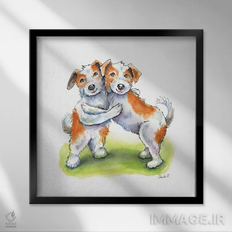 تابلو دیدار با دوستان اثر چارلی اوشیلدز - نمای قابدار مشکی