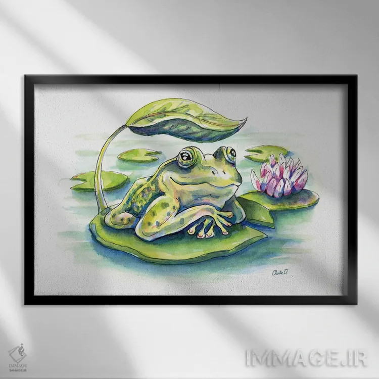 تابلو زندگی در تالاب اثر چارلی اوشیلدز - نمای قابدار مشکی