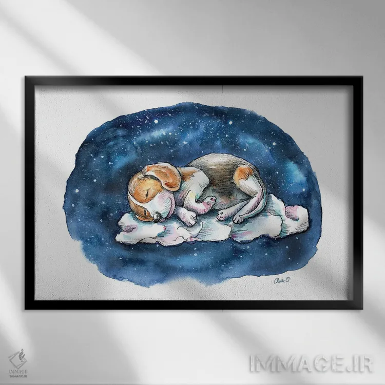 تابلو خواب روی ابر اثر چارلی اوشیلدز - نمای قابدار مشکی