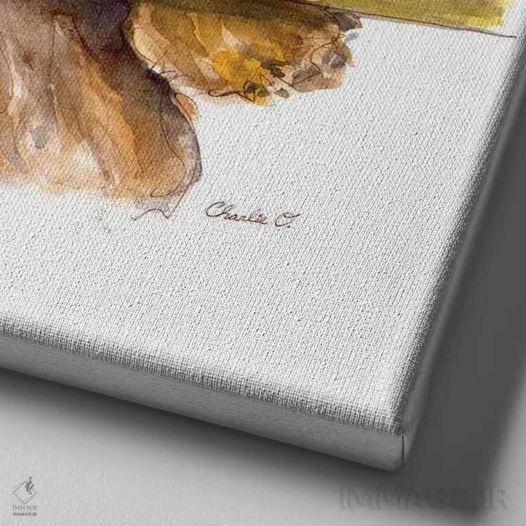 تابلو تنبل کوچک (جانور) اثر چارلی اوشیلدز - نمای نزدیک بافت بوم