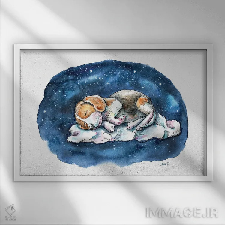 تابلو خواب روی ابر اثر چارلی اوشیلدز - نمای قابدار سفید