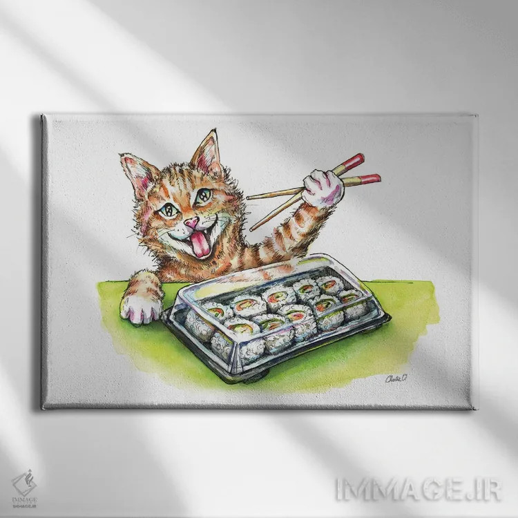 تابلو هوس سوشی اثر چارلی اوشیلدز - نمای روبهرو روی دیوار