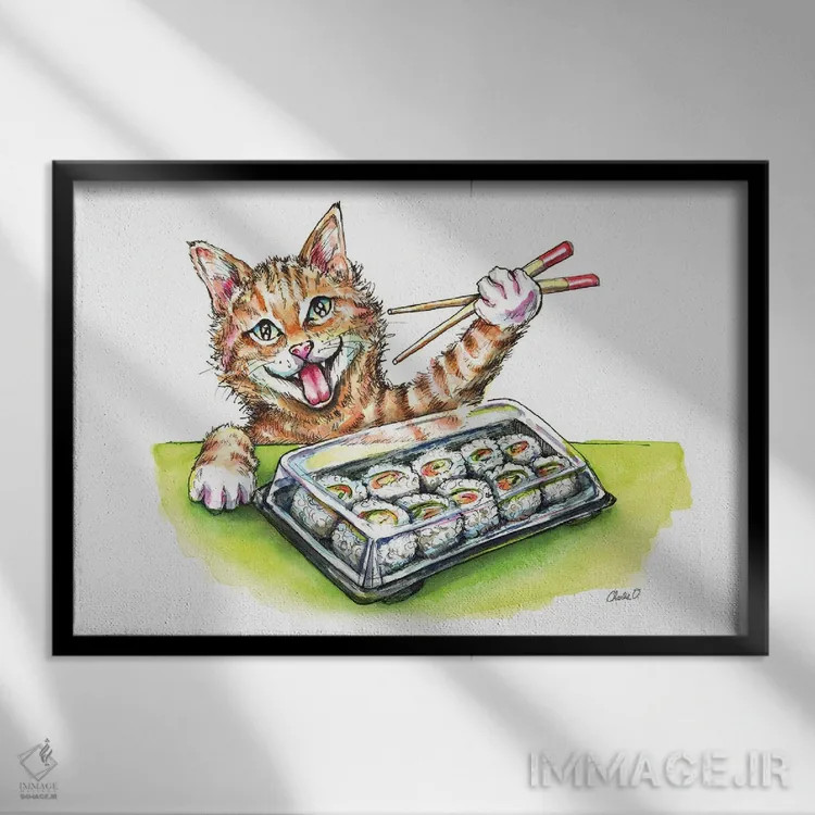 تابلو هوس سوشی اثر چارلی اوشیلدز - نمای قابدار مشکی