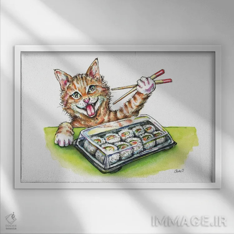 تابلو هوس سوشی اثر چارلی اوشیلدز - نمای قابدار سفید