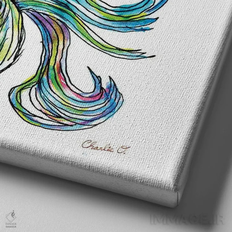 تابلو لذت نقاشی خیالها اثر چارلی اوشیلدز - نمای نزدیک بافت بوم