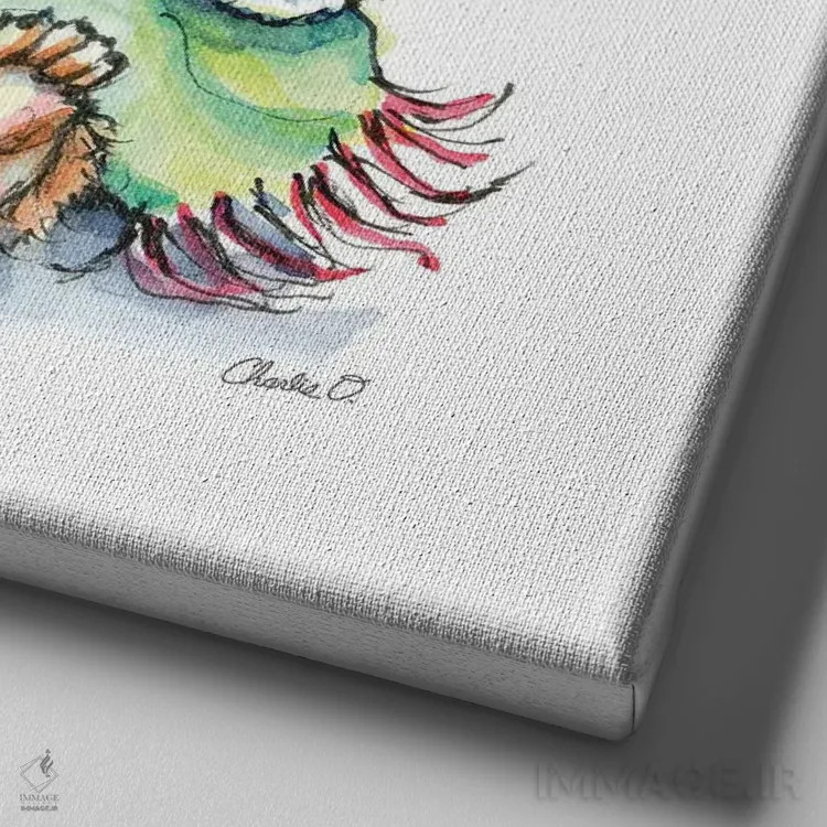 تابلو لذتهای خواب زمستانی اثر چارلی اوشیلدز - نمای نزدیک بافت بوم