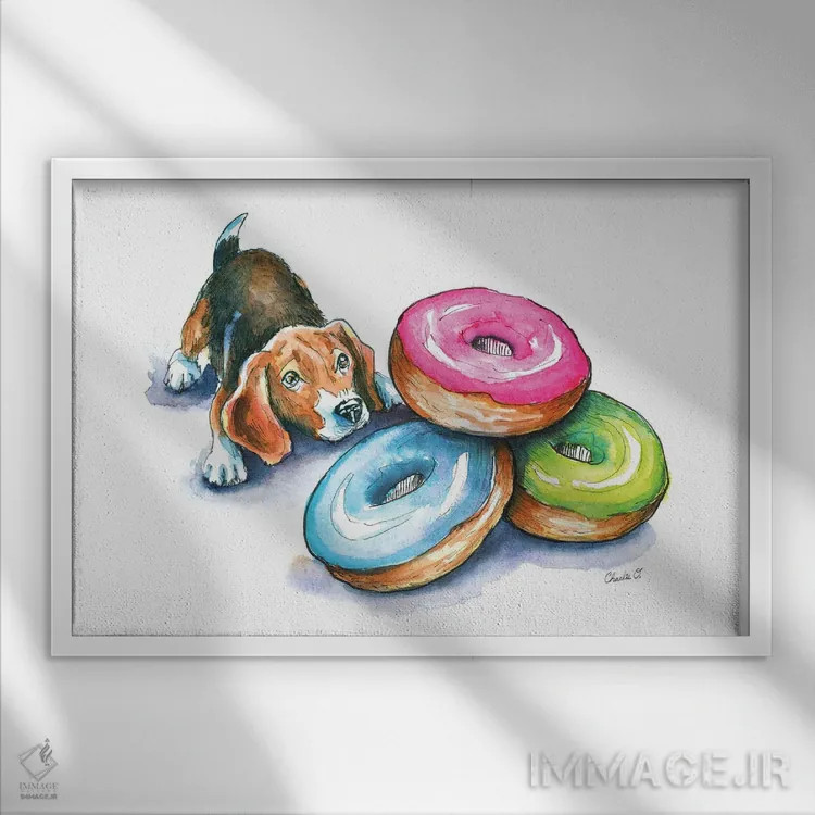 تابلو وسوسههای شیرین اثر چارلی اوشیلدز - نمای قابدار سفید