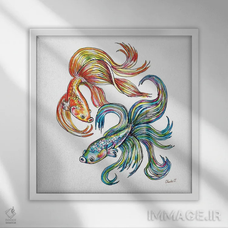 تابلو لذت نقاشی خیالها اثر چارلی اوشیلدز - نمای قابدار سفید