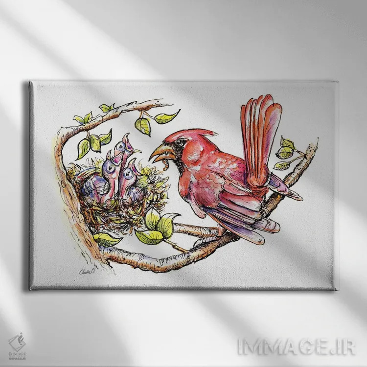 تابلو جوجهپرندههای کوچک اثر چارلی اوشیلدز - نمای روبهرو روی دیوار