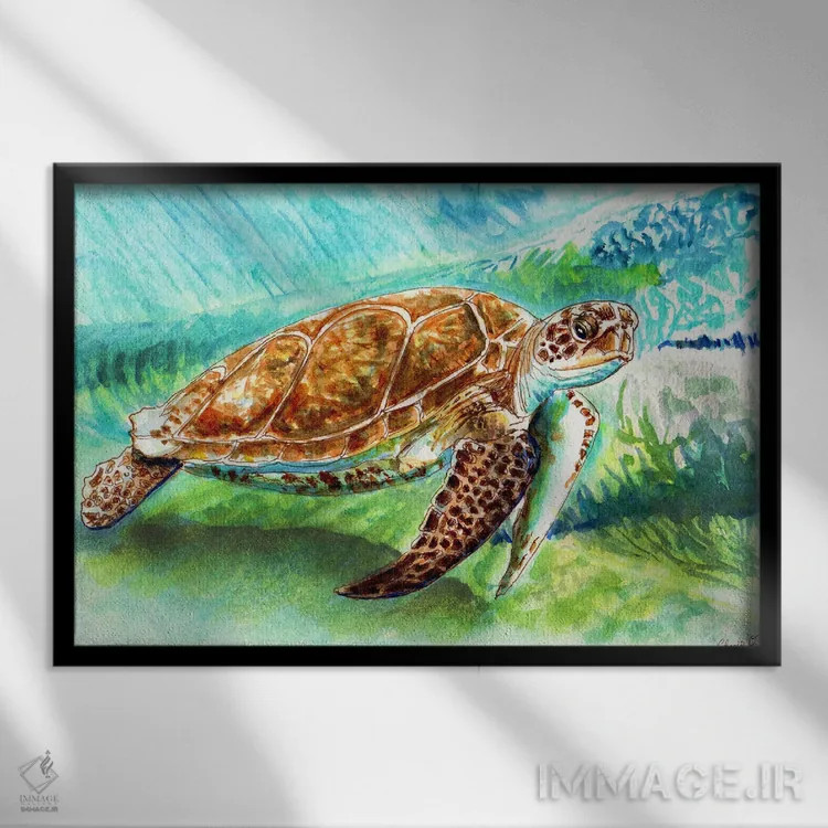 تابلو زیر امواج اثر چارلی اوشیلدز - نمای قابدار مشکی