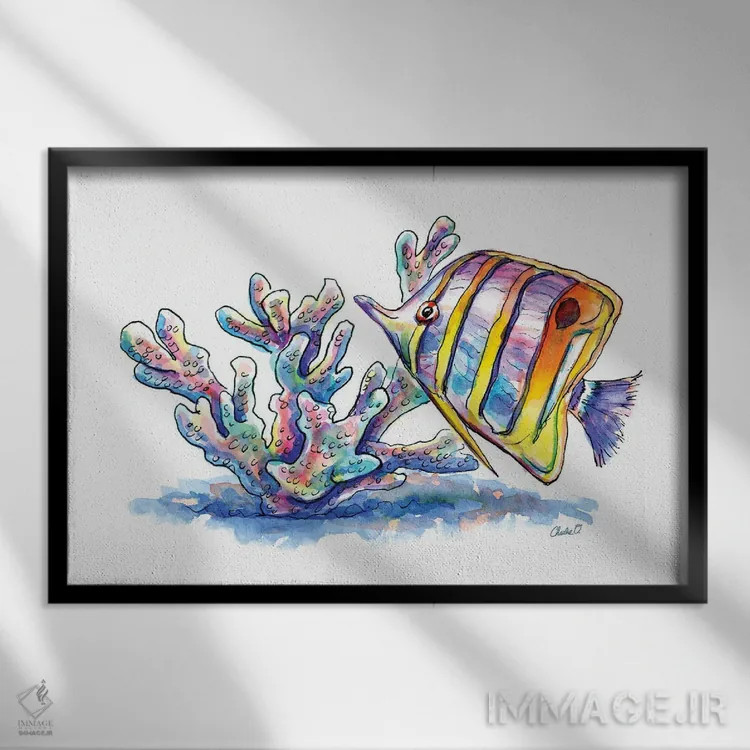 تابلو رویاهای زیر آب اثر چارلی اوشیلدز - نمای قابدار مشکی