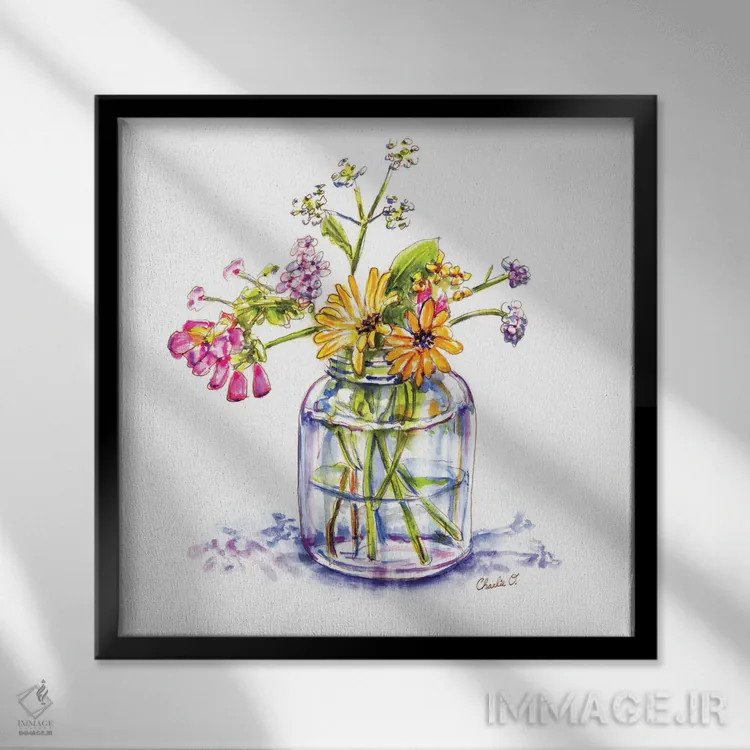 تابلو آنجا که گلهای وحشی میرویند اثر چارلی اوشیلدز - نمای قابدار مشکی