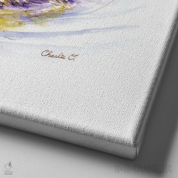 تابلو رویاهای جوجه اردک اثر چارلی اوشیلدز - نمای نزدیک بافت بوم