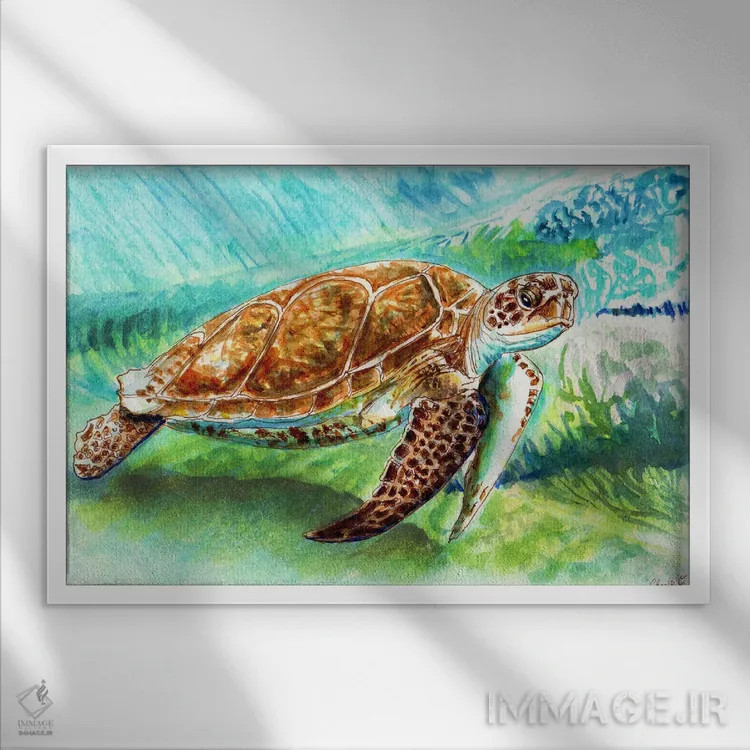 تابلو زیر امواج اثر چارلی اوشیلدز - نمای قابدار سفید