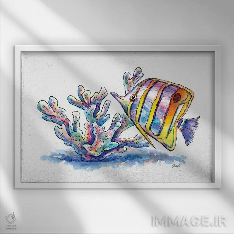 تابلو رویاهای زیر آب اثر چارلی اوشیلدز - نمای قابدار سفید