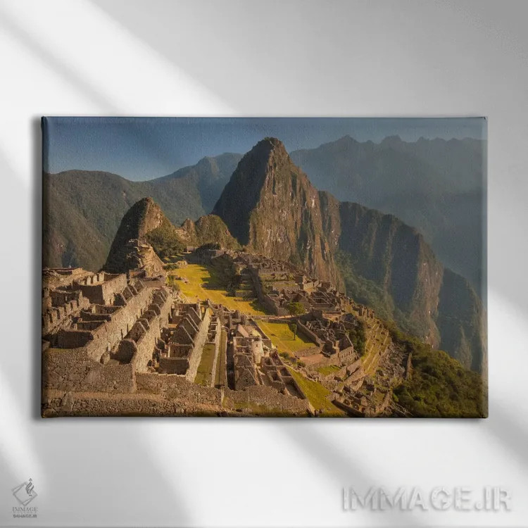 تابلو ماچو پیچو در سپیدهدم، بالای دره اوروبامبا، نزدیک کوزکو، پرو اثر کالین مونتیث - نمای روبهرو روی دیوار