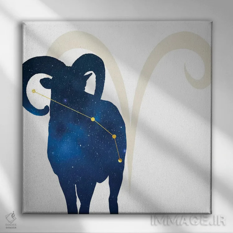تابلو ستارگان برج حمل (برّه) اثر فایو بای فایو کالکتیو - نمای روبهرو روی دیوار