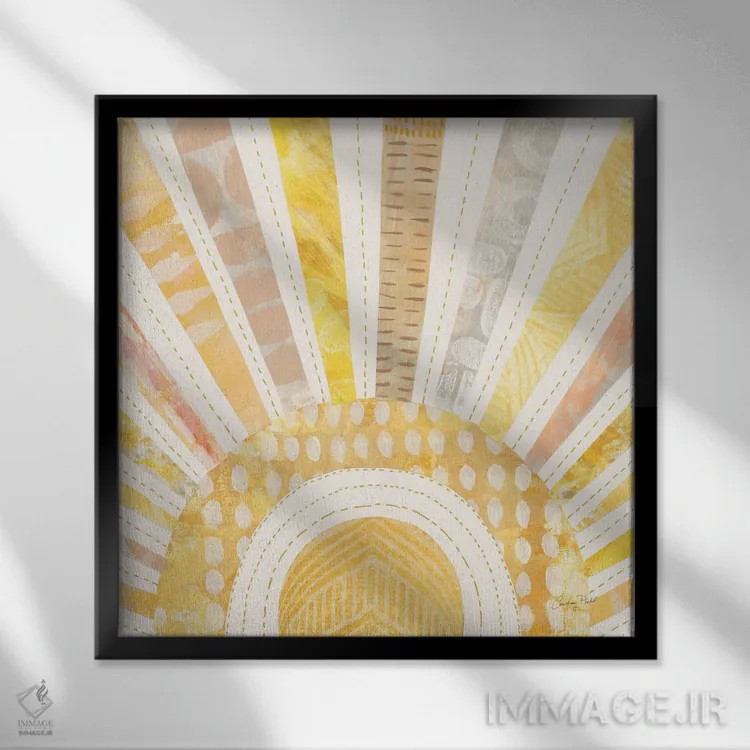 تابلو آفتاب بوهمی شماره یک اثر کورتنی پرال - نمای قابدار مشکی