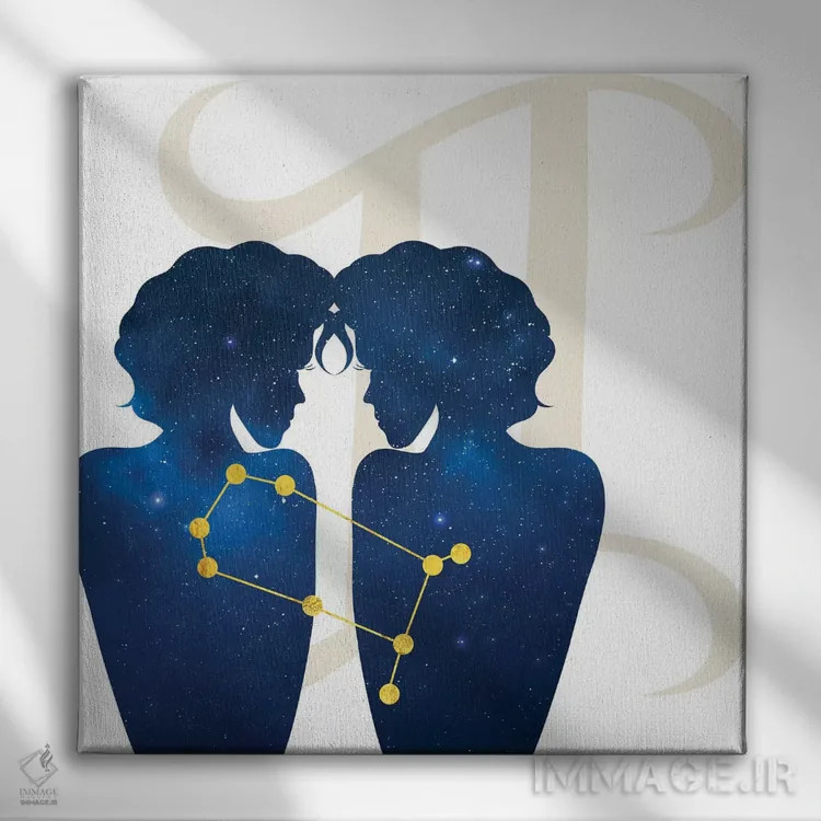 تابلو ستارگان برج جوزا (دوپیکر) اثر فایو بای فایو کالکتیو - نمای روبهرو روی دیوار