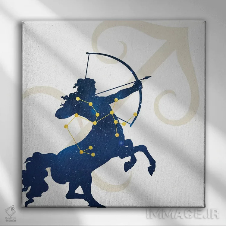 تابلو ستارگان برج قوس (کماندار) اثر فایو بای فایو کالکتیو - نمای روبهرو روی دیوار