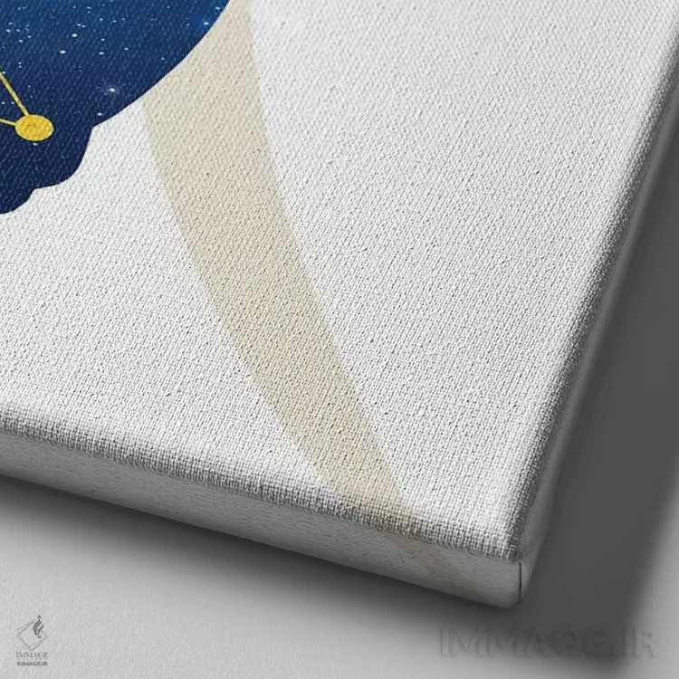 تابلو ستارگان برج حوت (ماهی) اثر فایو بای فایو کالکتیو - نمای نزدیک بافت بوم