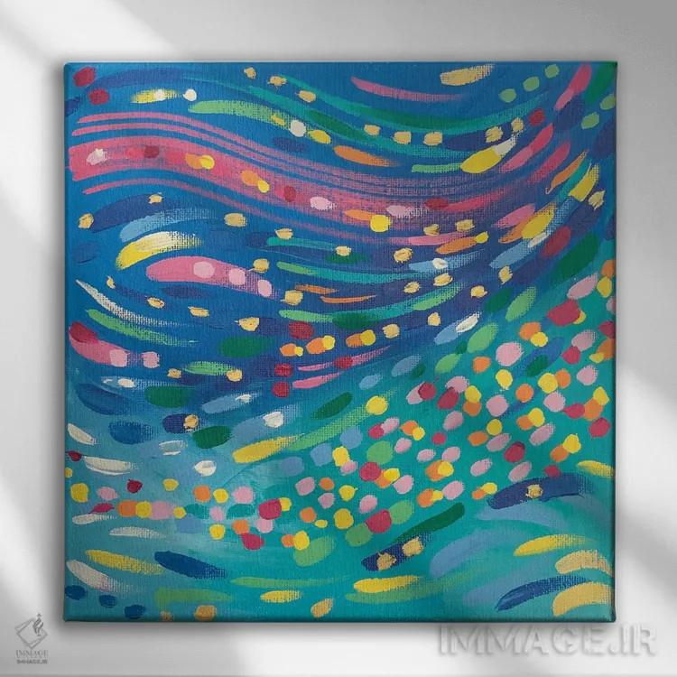 تابلو باران کوهستانی شماره دو اثر سارا کوی - نمای روبهرو روی دیوار