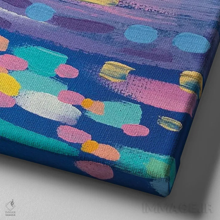 تابلو باران کوهستانی شماره یک اثر سارا کوی - نمای نزدیک بافت بوم