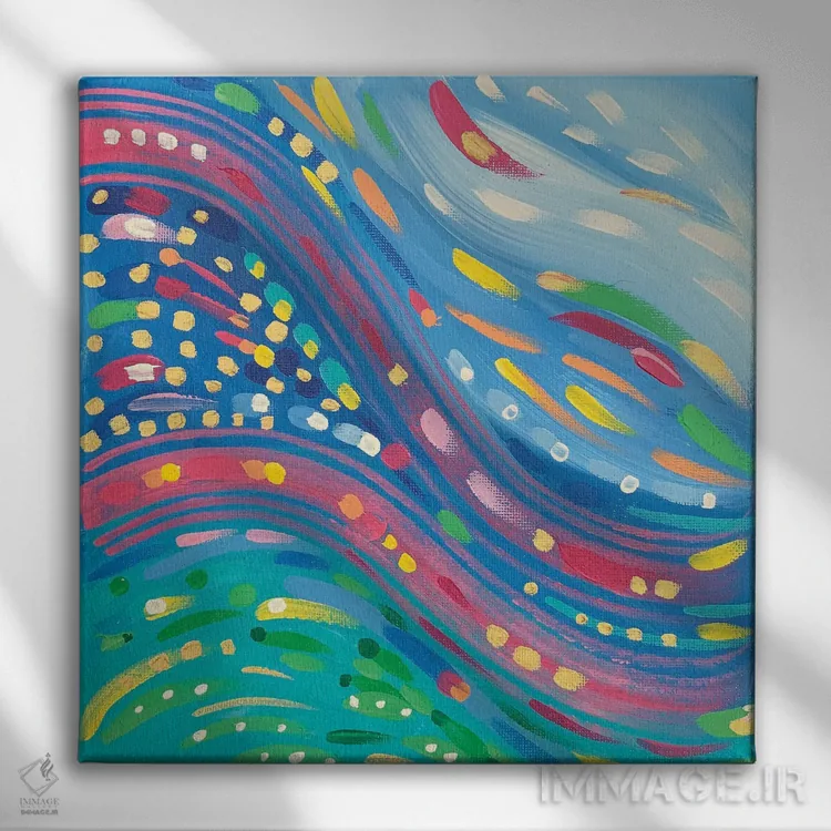 تابلو باران کوهستانی شماره چهار اثر سارا کوی - نمای روبهرو روی دیوار