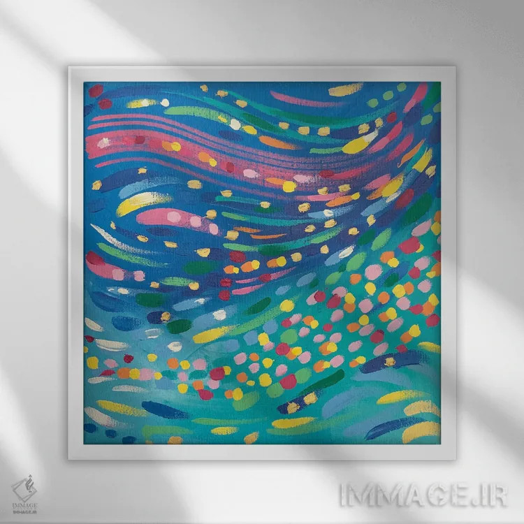 تابلو باران کوهستانی شماره دو اثر سارا کوی - نمای قابدار سفید