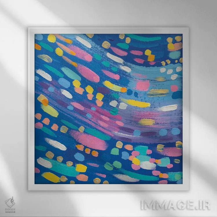 تابلو باران کوهستانی شماره یک اثر سارا کوی - نمای قابدار سفید