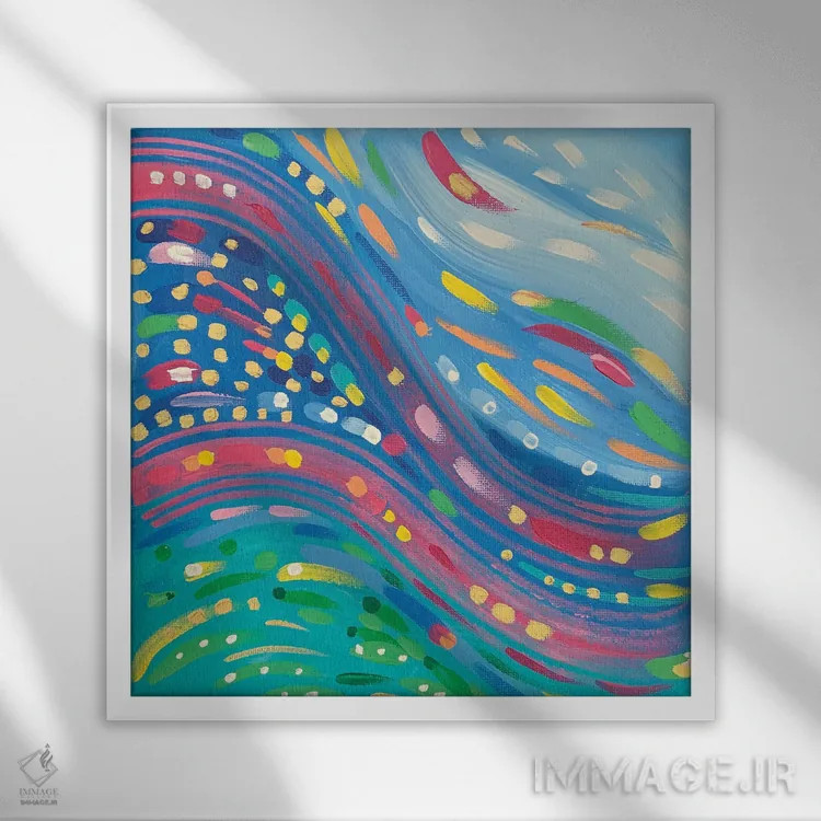 تابلو باران کوهستانی شماره چهار اثر سارا کوی - نمای قابدار سفید