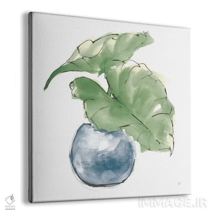 تابلو برگ بزرگ گیاه شماره سه (سبز تیره) اثر کریس پاشکه - نمای پرسپکتیو محصول