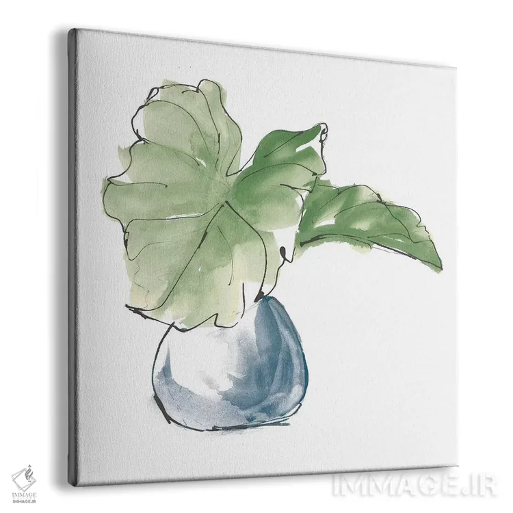 تابلو برگ بزرگ گیاه شماره یک (سبز تیره) اثر کریس پاشکه - نمای پرسپکتیو محصول