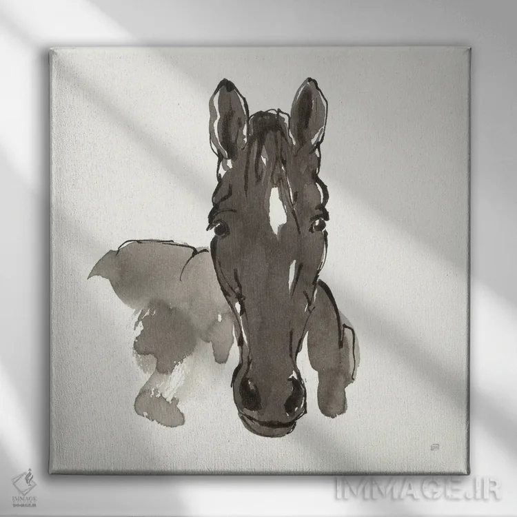 تابلو پرترهٔ اسب شماره چهار اثر کریس پاشکه - نمای روبهرو روی دیوار